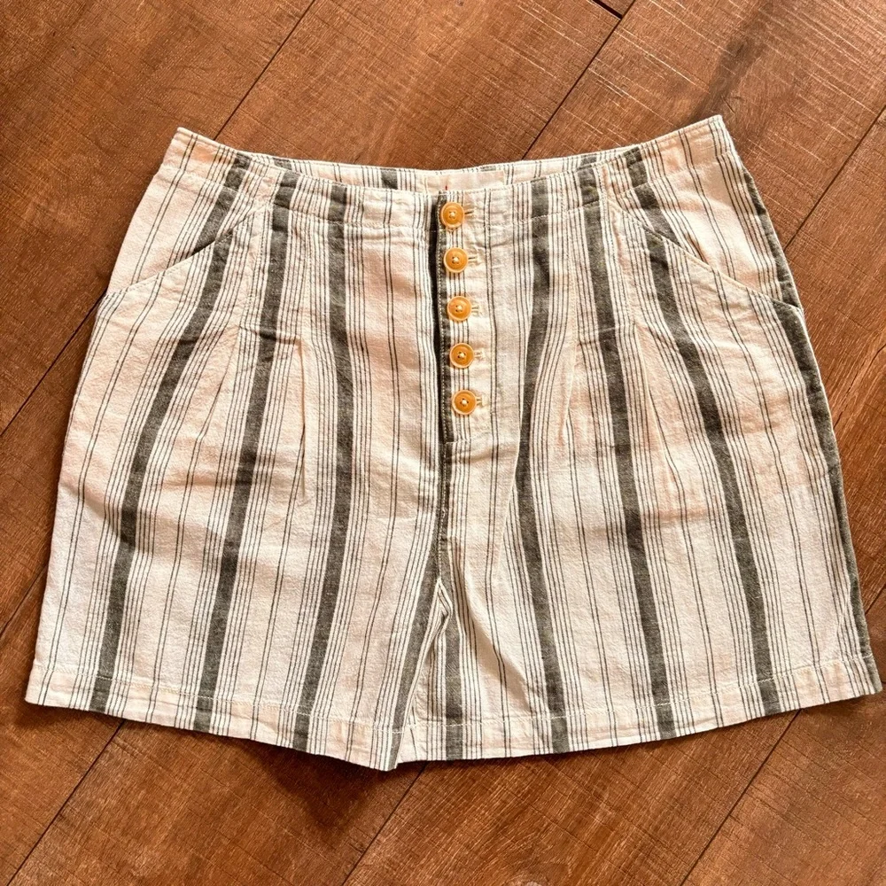 Anthropologie Women's Beachgoer Striped Linen Blend High Rise Shorts Siz… - Picture 2 of 15